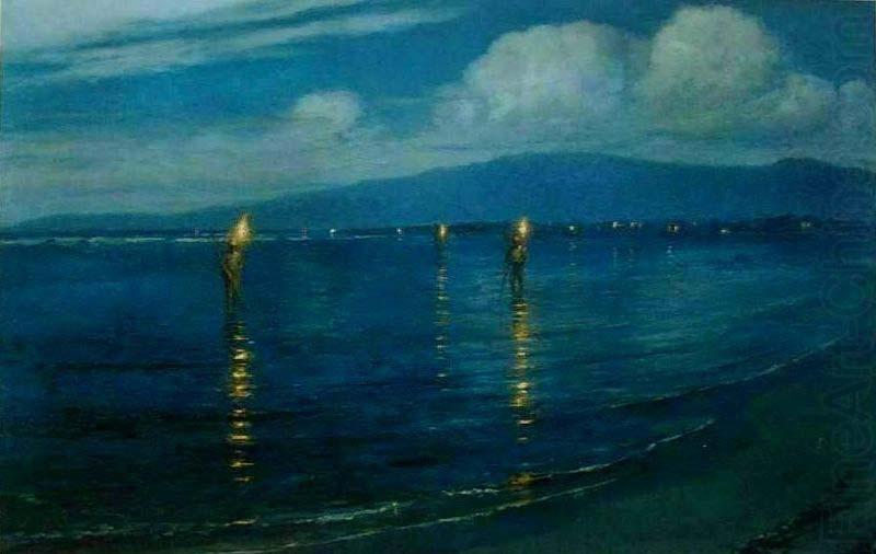 Lionel Walden The Torchlight Fishermen china oil painting image